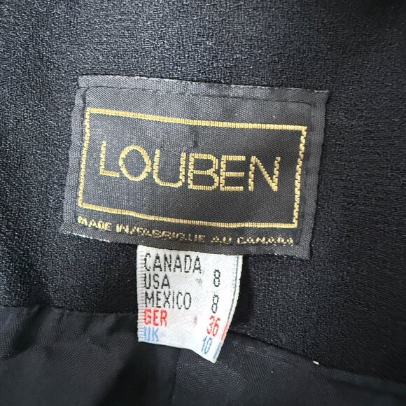 Louben Blazer 8 Womens Business Casual Classic Black Button Closure Ladies - Picture 2 of 10